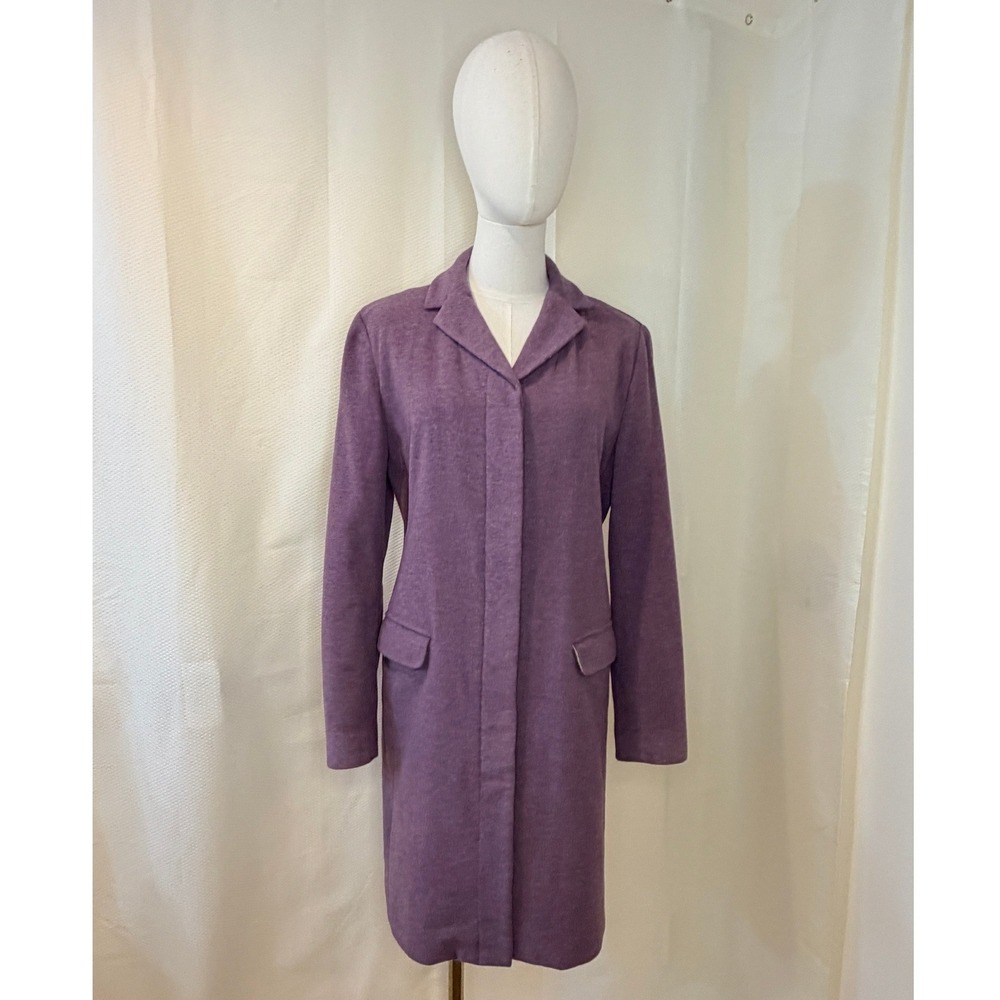 GAP Purple Vintage Y2K Wool Cashmere Blend Long Coat Women Medium Excellent